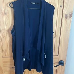 Navy Sleeveless Drape Vest